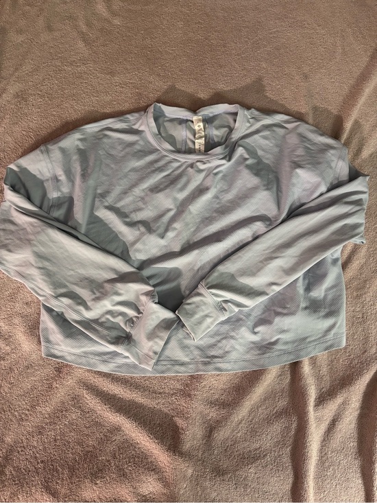lululemon athletica Tops - lululemon athletica Pale Blue Cropped Crewneck Shirt